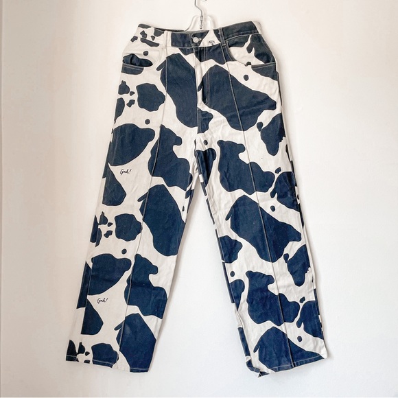 New LISA SAYS GAH Trendy Animal Print Robyn Jeans Pants in Cow Black Size 30 - Picture 4 of 9